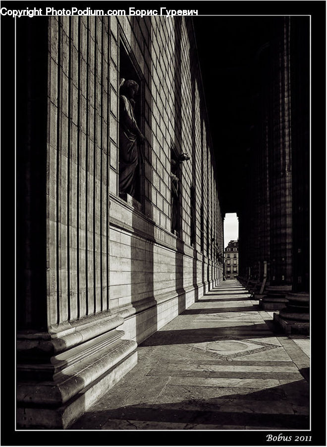 Corridor, Alley, Alleyway, Road, Street, Silhouette, Boardwalk