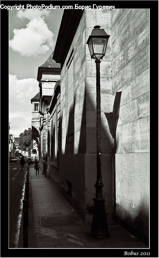 Lamp Post, Pole, Alley, Alleyway, Road, Street, Town