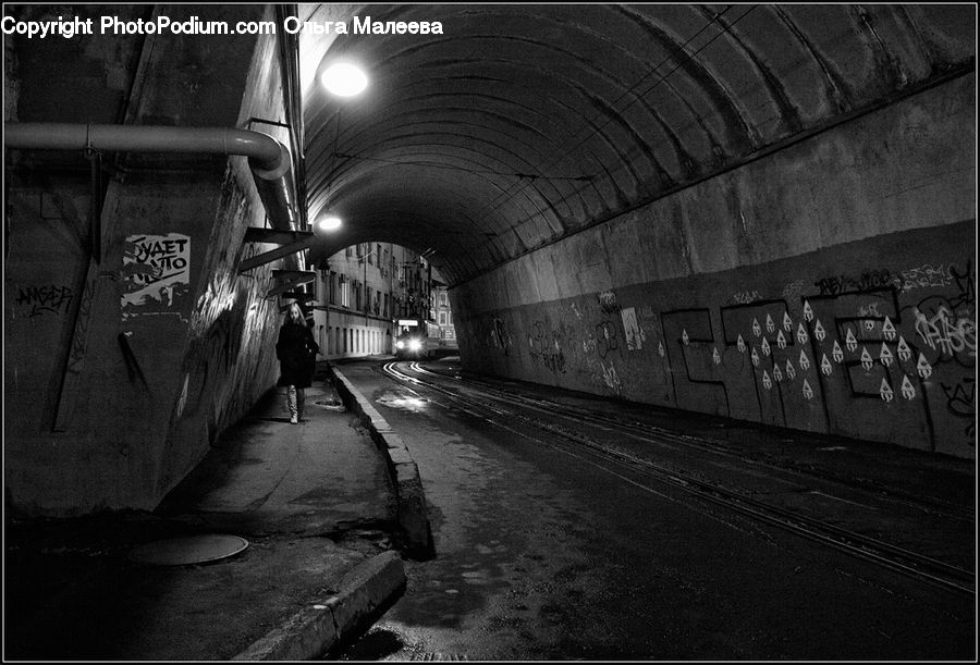 Tunnel, Alley, Alleyway, Road, Street, Subway, Train