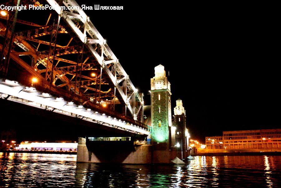 Bridge, Outdoors, River, Water, Architecture, Convention Center, City