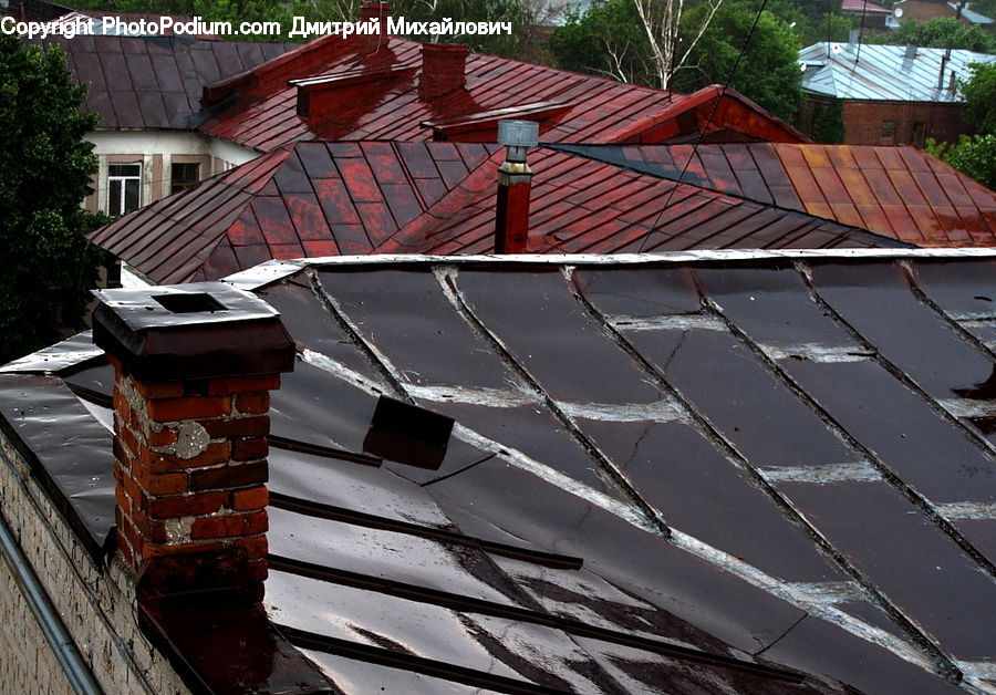 Roof, Brick, Awning, Canopy, Backyard, Yard, Building