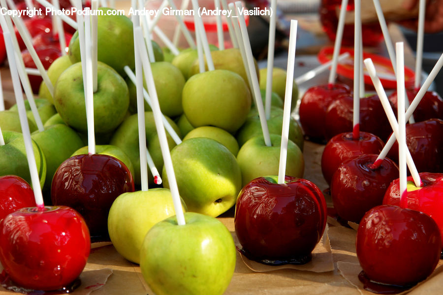 Apple, Fruit, Cherry, Candy, Confectionery, Sweets, Market