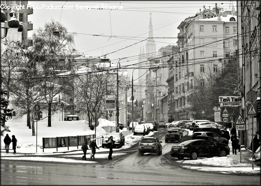 Assembly Line, Factory, Intersection, Road, City, Downtown, Urban