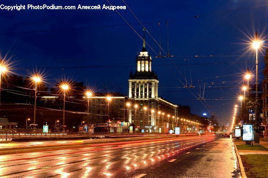 Night, Outdoors, City, Downtown, Lighting, Metropolis, Urban