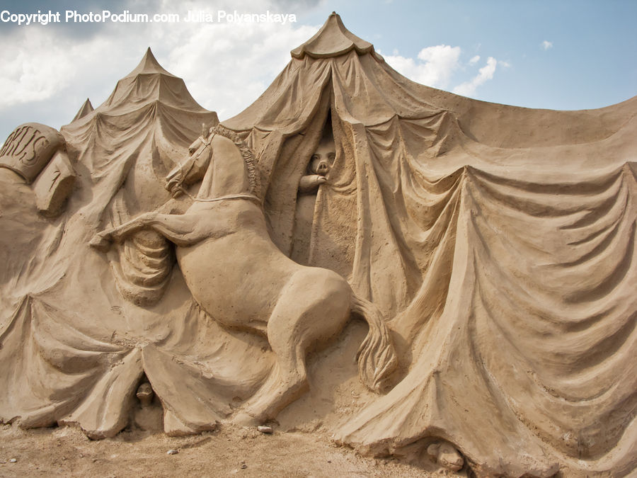 Art, Sculpture, Statue, Outdoors, Sand, Soil