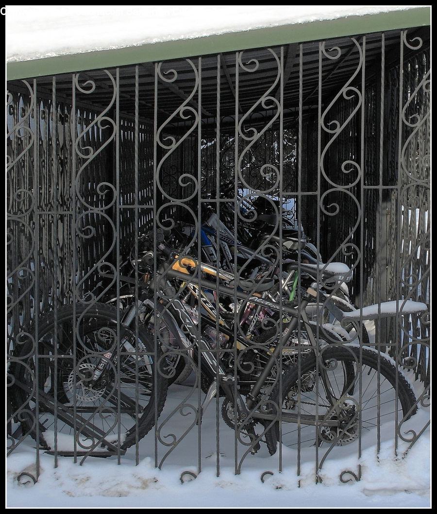 Bicycle, Bike, Vehicle, Ice, Outdoors, Snow, Art