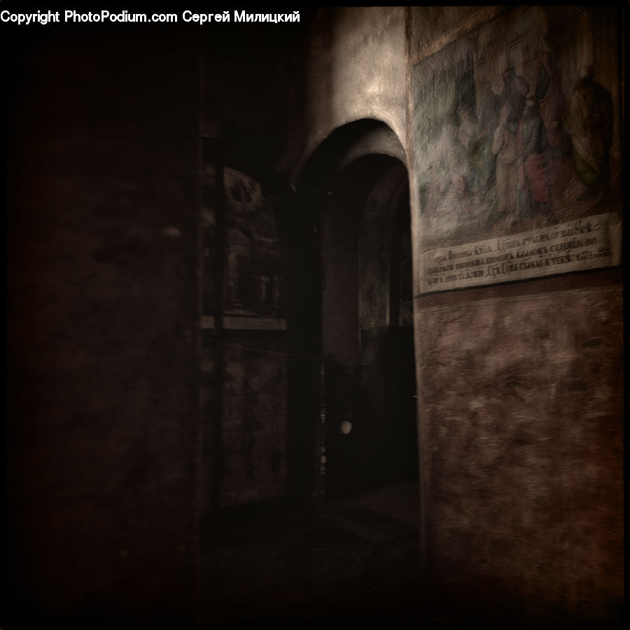 Crypt, Dungeon, Arch, Hardwood, Wood, Corridor, Brick