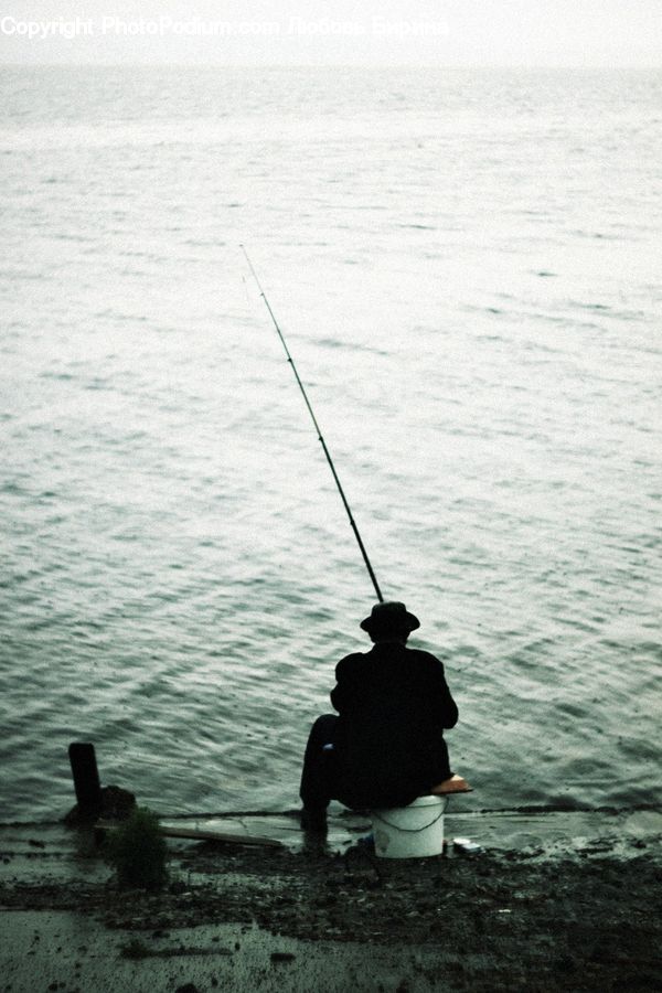 People, Person, Human, Fishing, Silhouette, Ocean, Outdoors