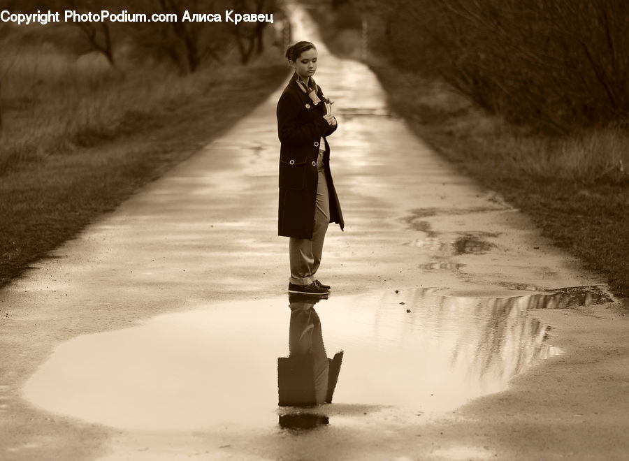 Human, People, Person, Female, Dirt Road, Gravel, Road