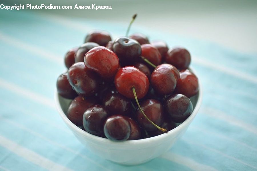 Cherry, Fruit, Grapes, Plum, Bowl