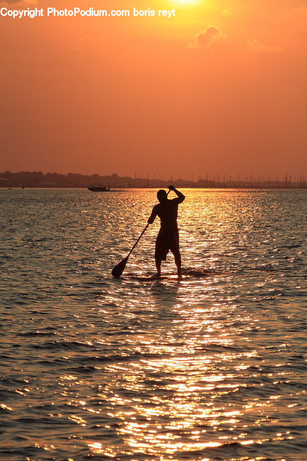 Boat, Canoe, Rowboat, Silhouette, Leisure Activities, Outdoors, Sea