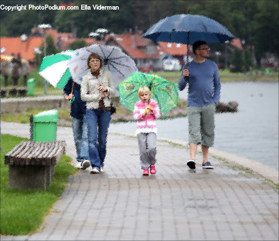 People, Person, Human, Umbrella, Leisure Activities, Boardwalk, Path