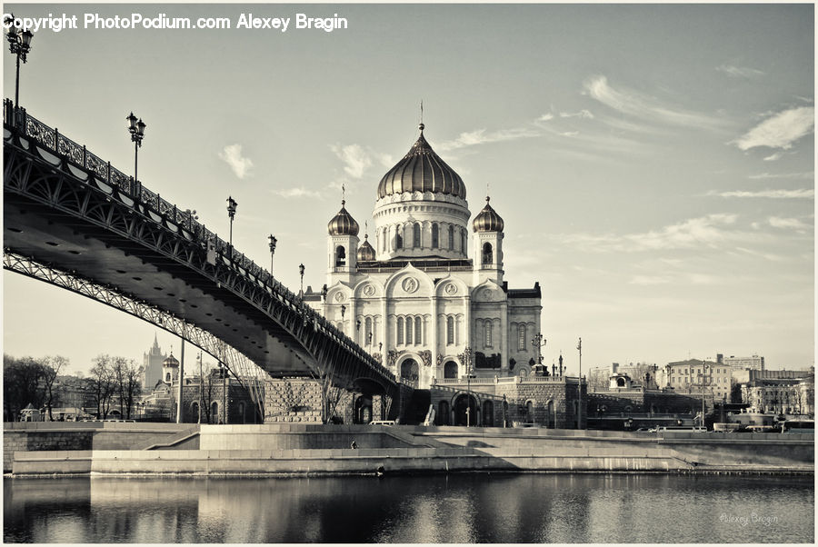 Bridge, City, Downtown, Building, Architecture, Cathedral, Church