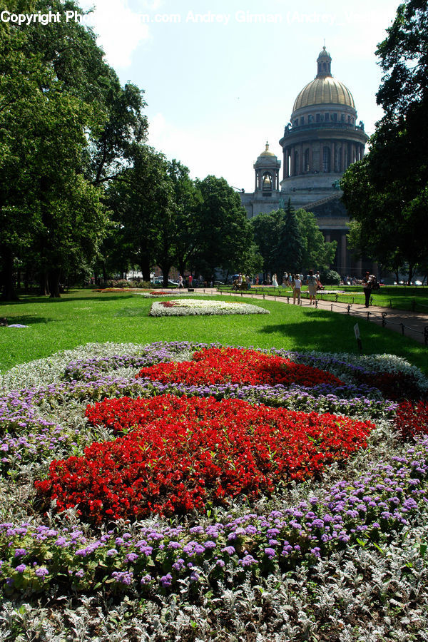 Architecture, Dome, Cathedral, Church, Worship, Garden, Blossom