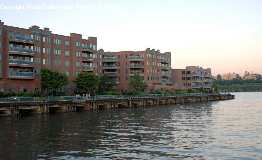 Building, Housing, Apartment Building, High Rise, Waterfront, Canal, Outdoors