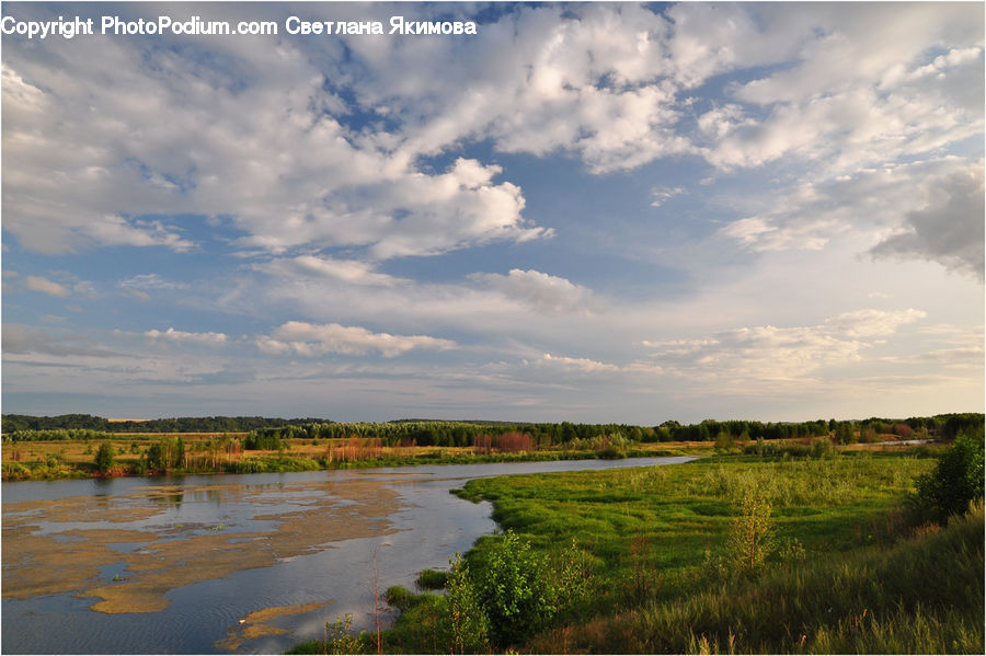 Cloud, Cumulus, Sky, Field, Grass, Grassland, Land