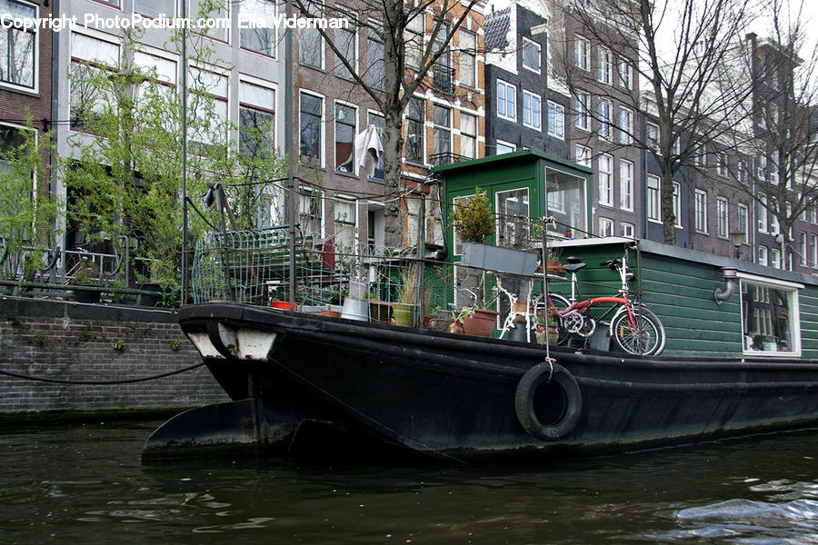 Bicycle, Bike, Vehicle, Boat, Watercraft, Plant, Potted Plant