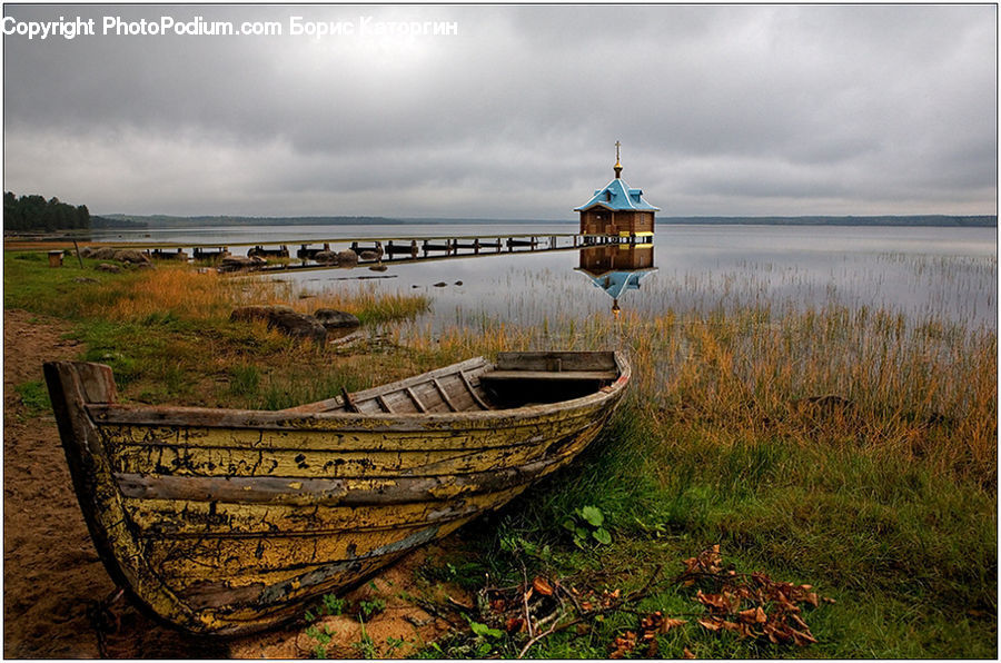 Boat, Dinghy, Rowboat, Vessel, Ground, Soil, Field