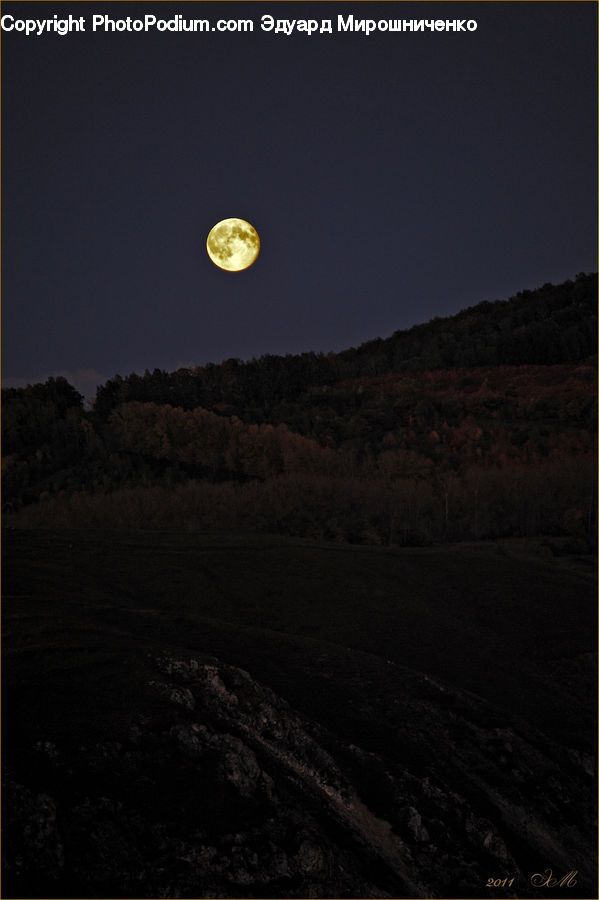 Astronomy, Full Moon, Night