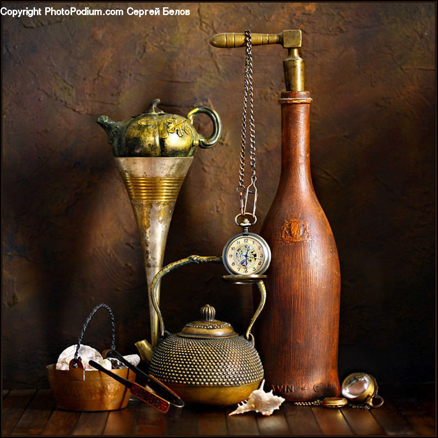 Wristwatch, Glass, Goblet, Pot, Pottery, Teapot, Jug