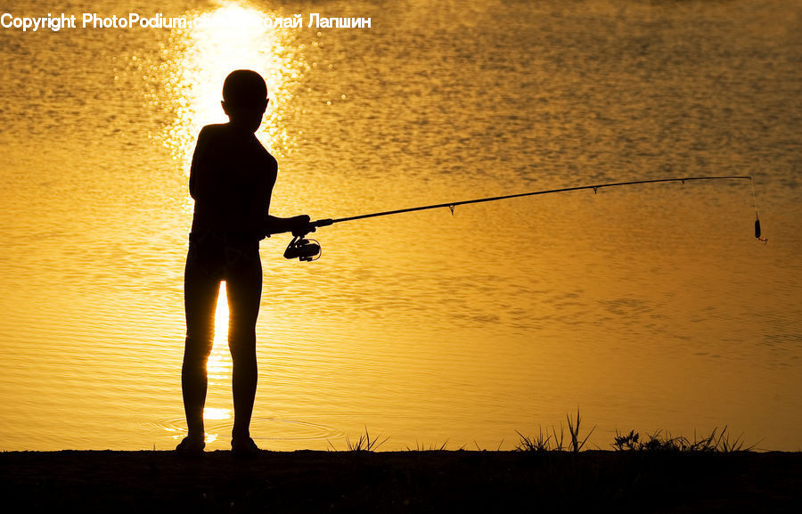 Human, People, Person, Silhouette, Fishing, Leisure Activities