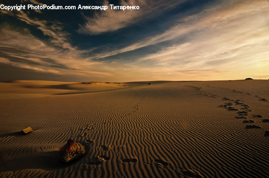 Desert, Outdoors, Dune, Footprint