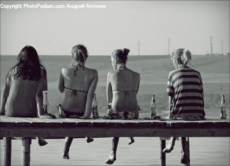 Human, People, Person, Back, Bench, Blonde, Female