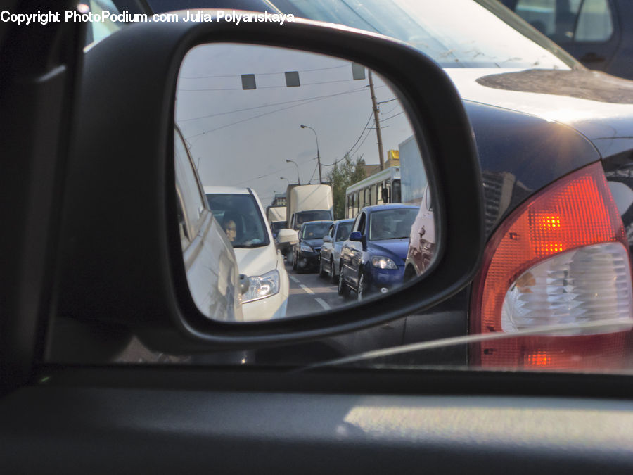Car Mirror, Mirror, Automobile, Car, Vehicle, Headlight, Light