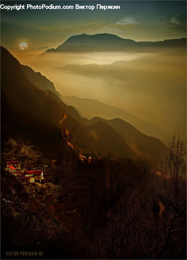Dawn, Dusk, Sky, Sunrise, Sunset, Mountain, Mountain Range