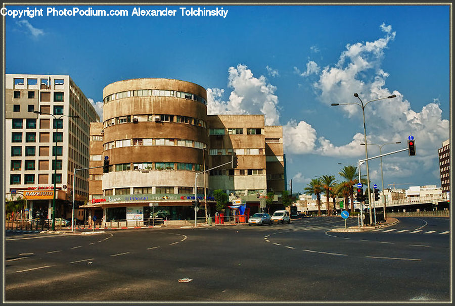 Building, Housing, Intersection, Road, Office Building, City, Downtown