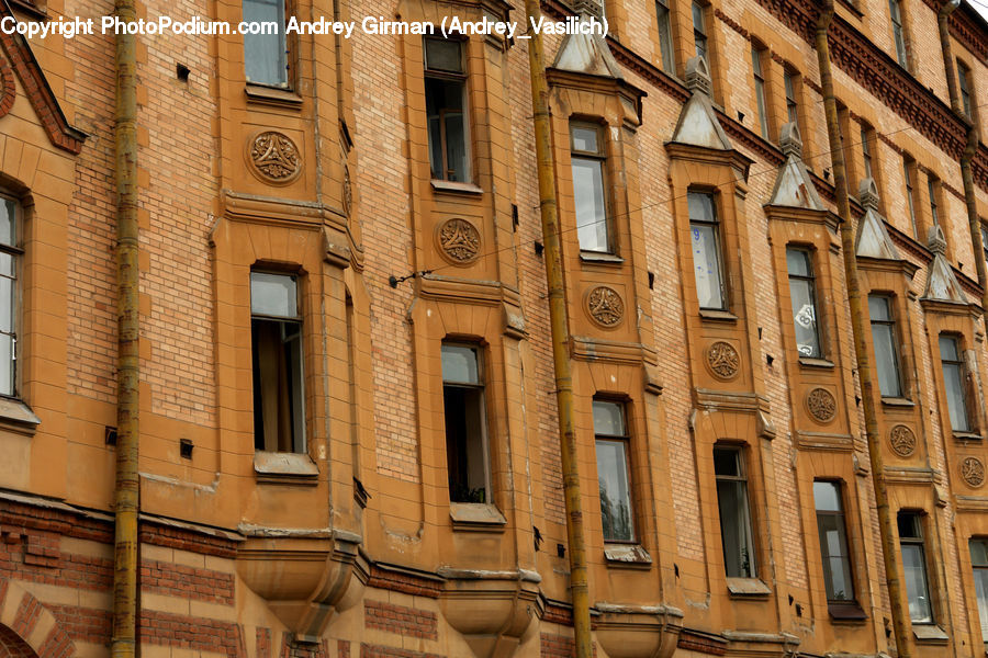 Building, Brick, Apartment Building, High Rise, Downtown, Town, Housing