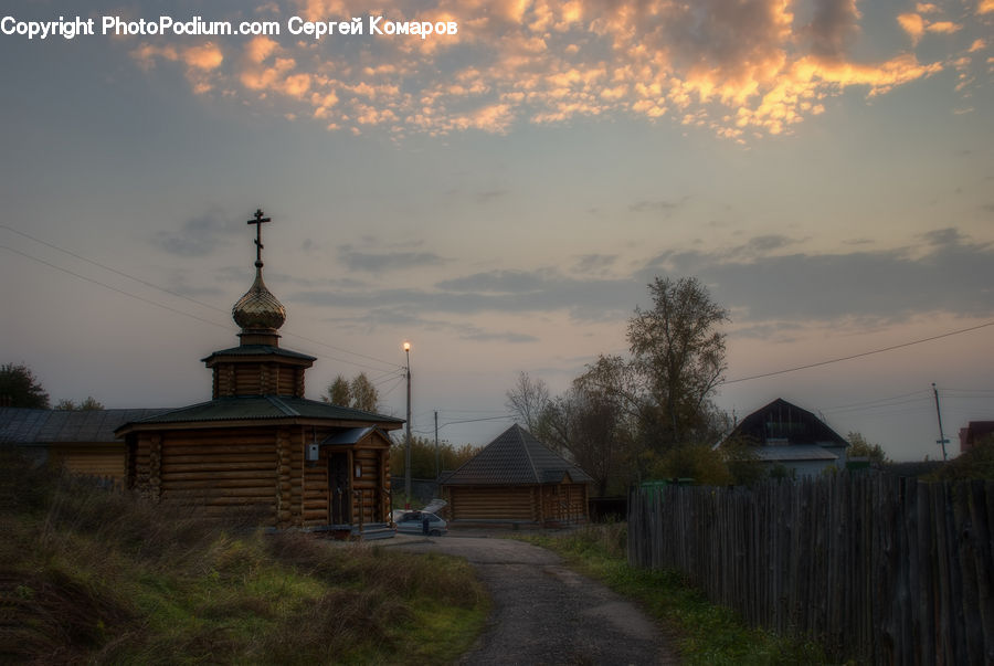 Fence, Architecture, Bell Tower, Clock Tower, Tower, Building, Cottage