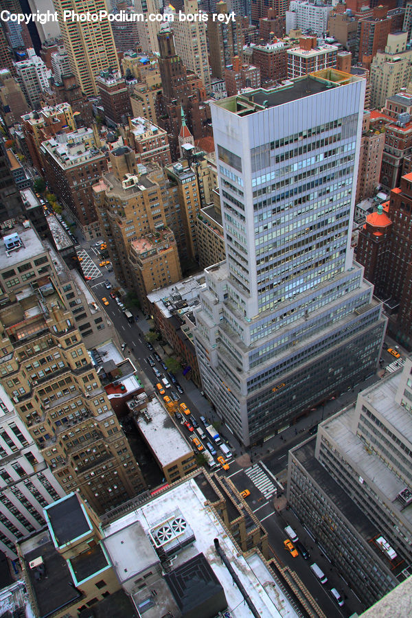 Aerial View, City, Downtown, Metropolis, Urban, Building, Town