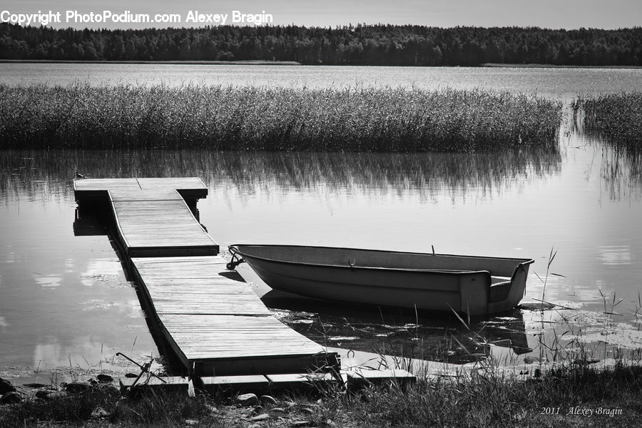 Dock, Landing, Pier, Boat, Rowboat, Vessel, Bench