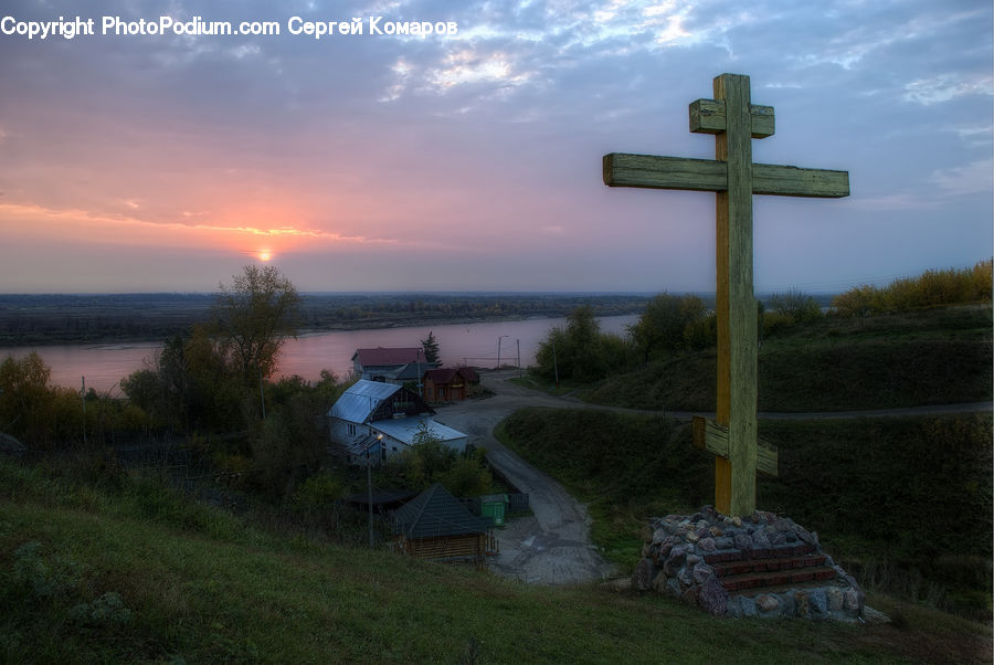 Cross, Building, Cottage, Housing, Countryside, Outdoors, Backyard