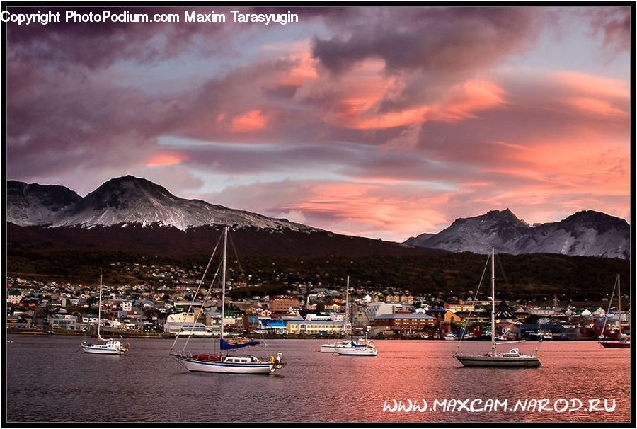 Eruption, Mountain, Outdoors, Volcano, Harbor, Port, Waterfront