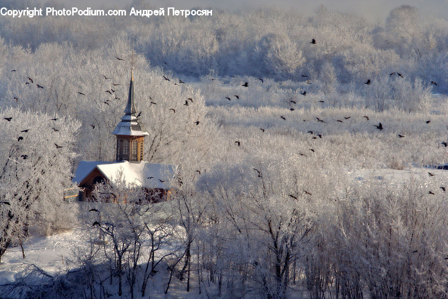 Ice, Outdoors, Snow, Beacon, Building, Lighthouse, Water Tower