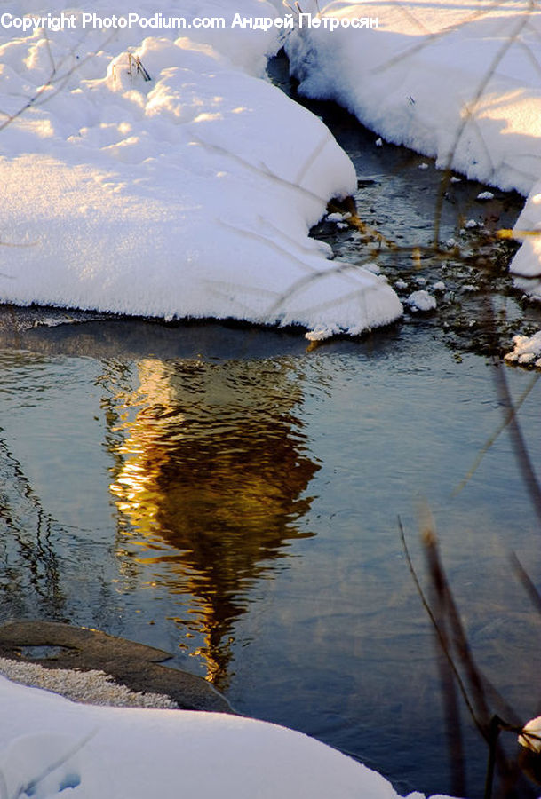 Ice, Outdoors, Snow, Boat, Dinghy