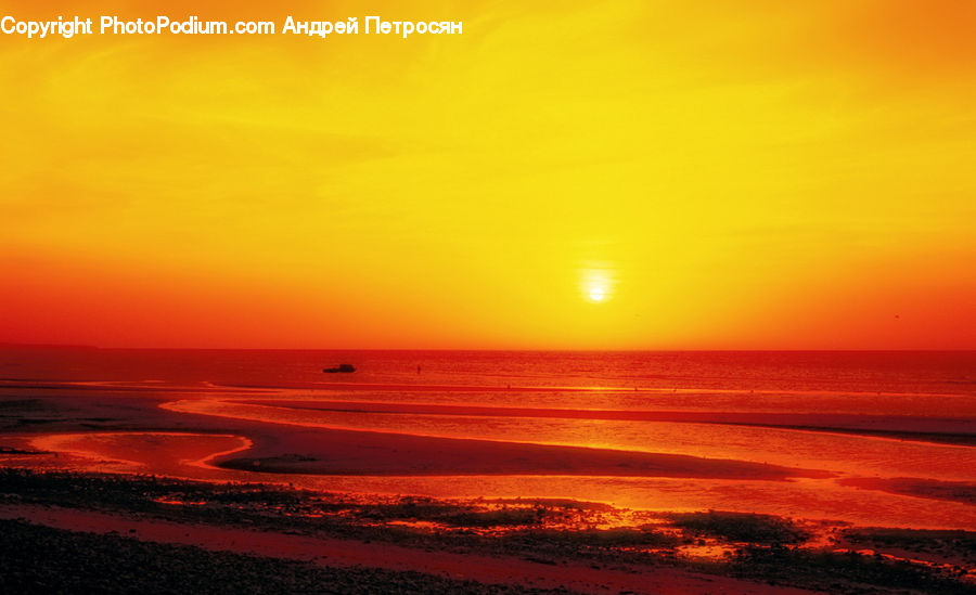 Dusk, Outdoors, Sky, Sunlight, Sunrise, Sunset, Beach