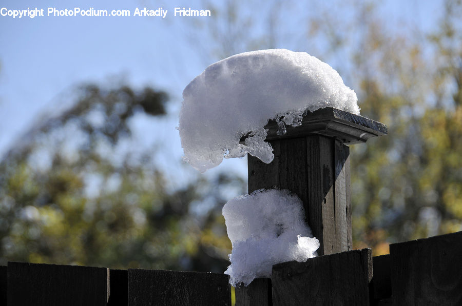 Ice, Outdoors, Snow, Fence, Wall, Crystal, Snowflake