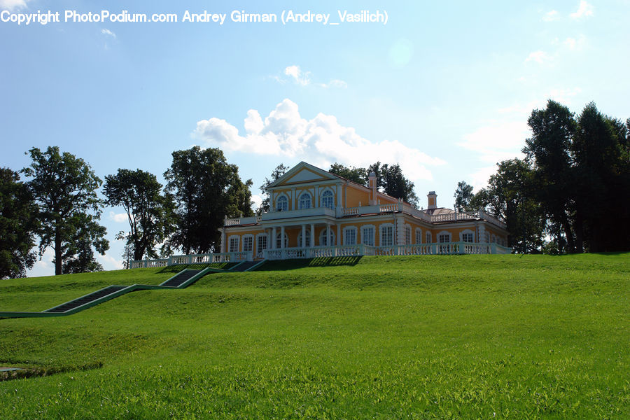 Architecture, Mansion, Field, Grass, Lawn, Grassland, Land