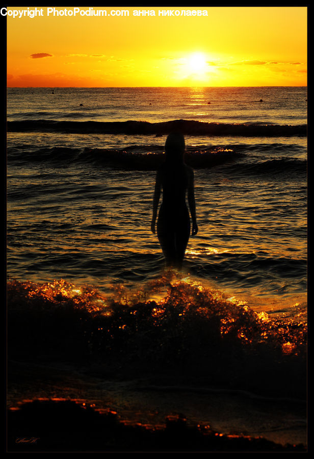 People, Person, Human, Silhouette, Beach, Coast, Outdoors