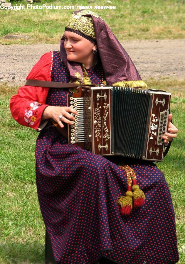 Accordion, Musical Instrument, People, Person, Human, Female, Face