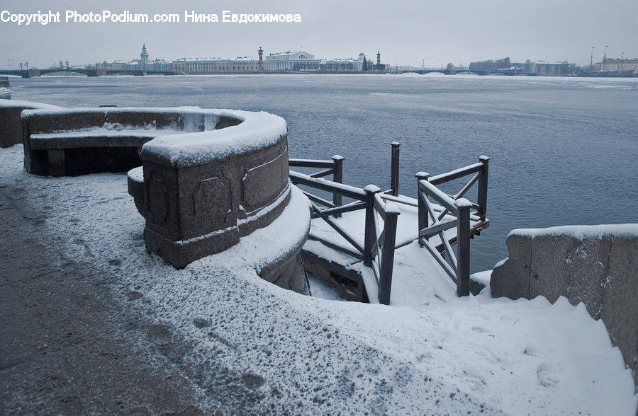 Chair, Furniture, Ice, Outdoors, Snow, Coast, Sea