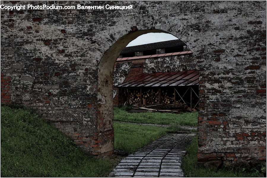 Brick, Arch, Gate, Castle, Fort, Architecture, Shrine