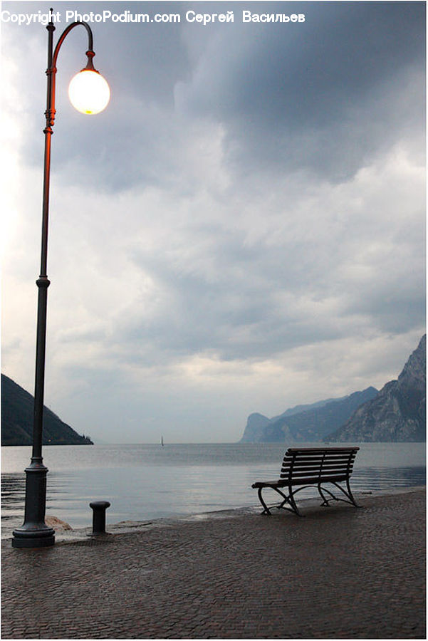 Bench, Lamp Post, Pole, Lamp, Beacon, Building, Lighthouse