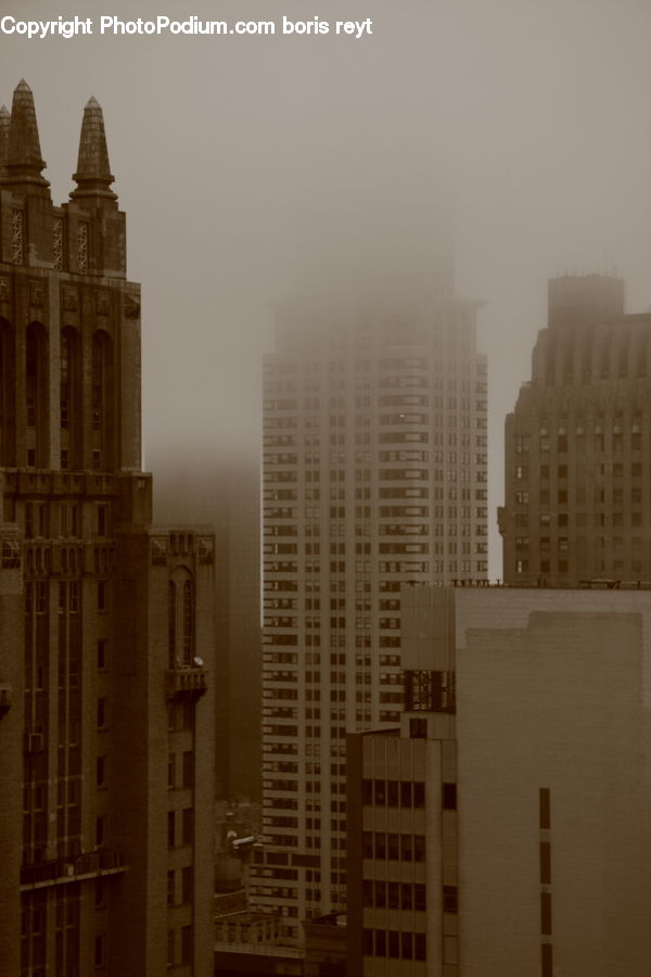 Fog, Pollution, Smog, Smoke, City, Downtown, Building