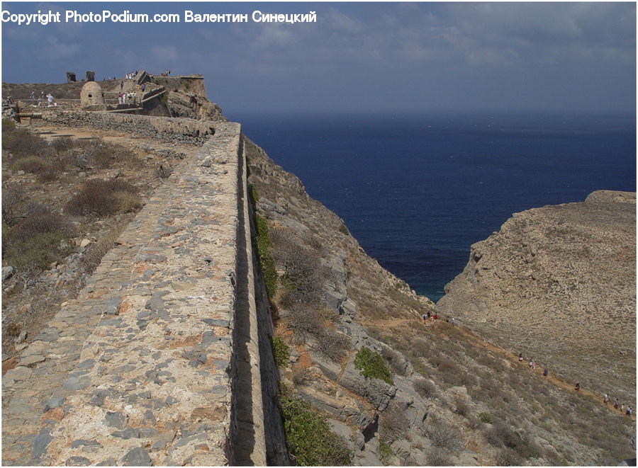 Castle, Fort, Coast, Outdoors, Sea, Water, Cliff