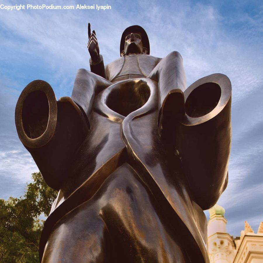 Binoculars, Art, Sculpture, Statue