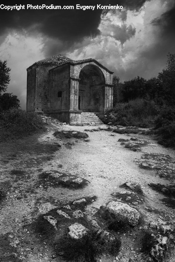 Arch, Ruins, Countryside, Outdoors, Bunker, Architecture, Church
